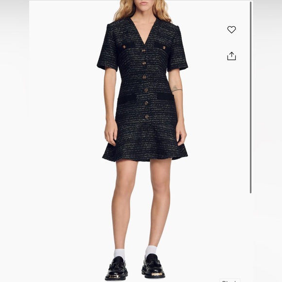 Sandro Gwendoline Metallic Tweed Dress - Picture 1 of 5